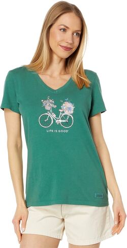 Life is Good Women's Crusher V-Neck Graphic T-Shirt in Saudi Arabia
