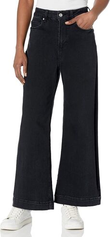 PAIGE Women's Spotlight Flaunt High Rise Wide Leg in Dark Obsidian in Saudi Arabia