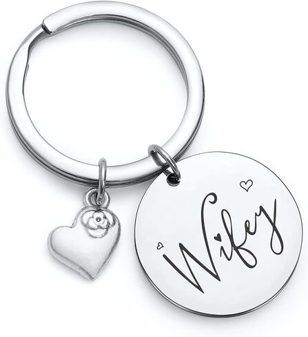 RSZOTW Bridal Shower Jewelry Bachelorette Party Gift Fiancee Gift Bridal Jewelry Wife Jewelry Wifey Keychain in Saudi Arabia