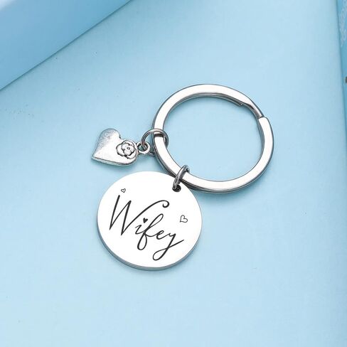 RSZOTW Bridal Shower Jewelry Bachelorette Party Gift Fiancee Gift Bridal Jewelry Wife Jewelry Wifey Keychain in Saudi Arabia