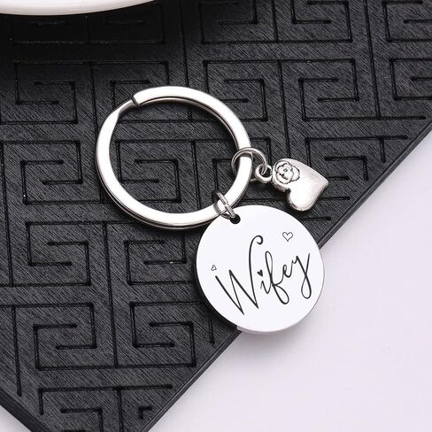 RSZOTW Bridal Shower Jewelry Bachelorette Party Gift Fiancee Gift Bridal Jewelry Wife Jewelry Wifey Keychain in Saudi Arabia