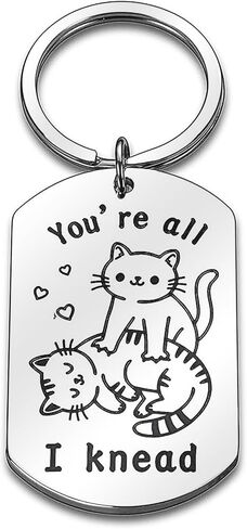MUAMAX Cat Keychain for WomenCat Key Chain Stainless Steel Keyring Gifts for Mom Daughter's Birthday Mother's Day Valentine's Day Christmas Gifts in Kuwait