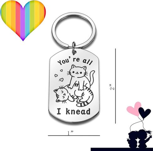 MUAMAX Cat Keychain for WomenCat Key Chain Stainless Steel Keyring Gifts for Mom Daughter's Birthday Mother's Day Valentine's Day Christmas Gifts in Kuwait