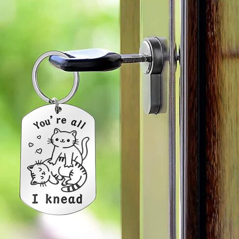 MUAMAX Cat Keychain for WomenCat Key Chain Stainless Steel Keyring Gifts for Mom Daughter's Birthday Mother's Day Valentine's Day Christmas Gifts in Kuwait