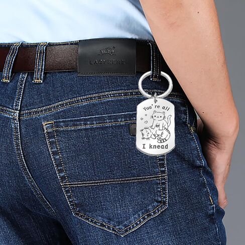 MUAMAX Cat Keychain for WomenCat Key Chain Stainless Steel Keyring Gifts for Mom Daughter's Birthday Mother's Day Valentine's Day Christmas Gifts in Kuwait