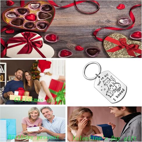 MUAMAX Cat Keychain for WomenCat Key Chain Stainless Steel Keyring Gifts for Mom Daughter's Birthday Mother's Day Valentine's Day Christmas Gifts in Kuwait