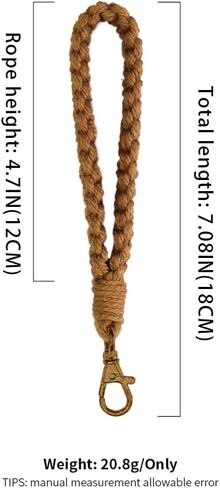 Macrame Keychain Boho Handmade Wristlet Bracelet Keychain Wrist Lanyard Handmade Weave Exquisite Holder for Women in Kuwait