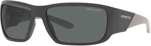 نظارات ARNETTE للرجال بإطار أسود غير لامع، عدسات رمادية داكنة، 64 ملم in Saudi Arabia