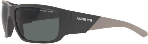 نظارات ARNETTE للرجال بإطار أسود غير لامع، عدسات رمادية داكنة، 64 ملم in Saudi Arabia