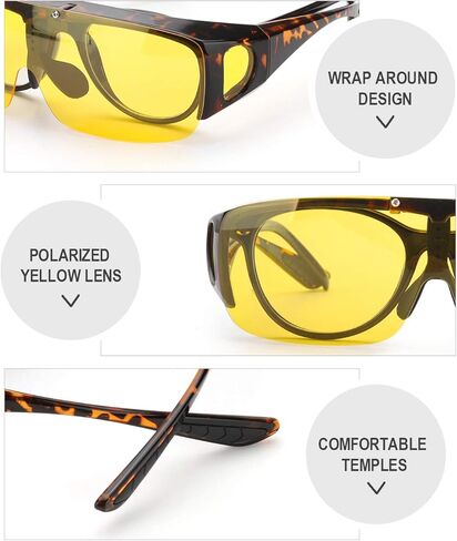 نظارات LVIOE كبيرة الحجم للرؤية الليلية للقيادة مع عدسات مستقطبة قابلة للطي LN8118 in Kuwait