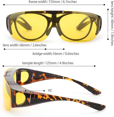 نظارات LVIOE كبيرة الحجم للرؤية الليلية للقيادة مع عدسات مستقطبة قابلة للطي LN8118 in Kuwait