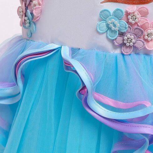 FMYFWY Unicorn Costume for Girls Birthday Pageant Party Dress Halloween Christmas Sleeveless Long Tulle Ball Gown w/Headband in Kuwait
