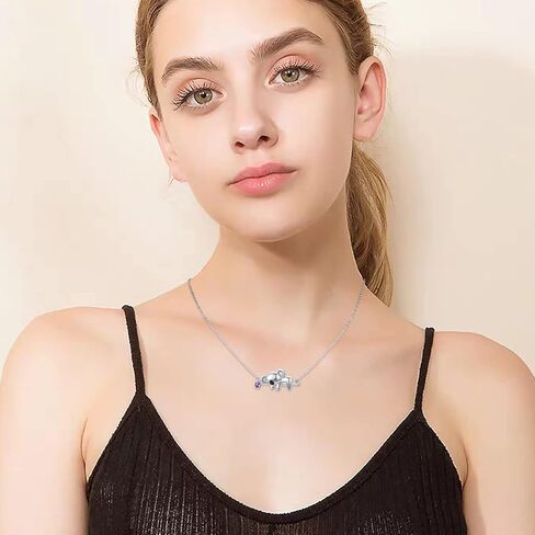 JUSTKIDSTOY Koala Necklace Sterling Silver Cute Animal Koala Bear Birthstone Necklace Jewelry Christmas Birthday Gifts for Women Girls in Saudi Arabia