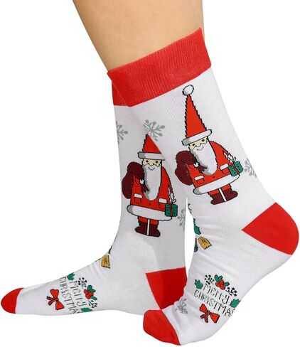 Mens Christmas Socks, Funny Novelty Funky Dress Socks Crazy Fashion Cool Holiday Gifts for Men 6 Pairs in Kuwait