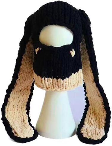 New Bunny Hat Contains Neck Gaiters and MasksWool Long Ear Mask Headwear Bunny Ear Beanie Bunny Ear Hat in Saudi Arabia