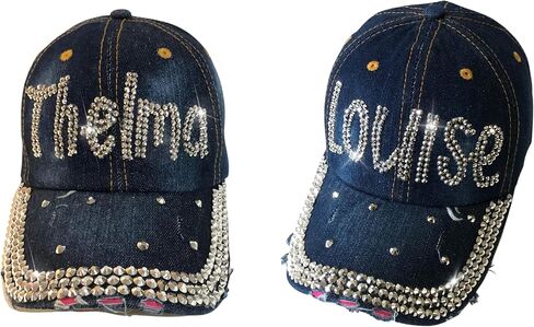 Popfizzy Bling Thelma and Louise Hats for Women Great for Girls Night Out Matching Denim Blue Caps in Saudi Arabia
