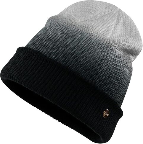 Croogo Tye Die Cuffed Slouchy Skull Caps Women Winter Warm Knit Beanie Hat Ski Hat Daily Ribbed Toboggan Cap Men Brimless Cap in Saudi Arabia