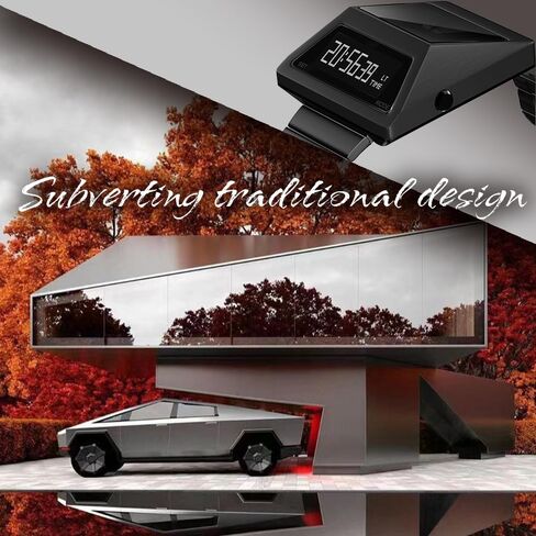 38® Tesla(Cybertruck) Stainless Steel Sports/Commercial Tech Future Style Digital Watch for Men and Women Racing Hands up Display Wristwatch in Kuwait