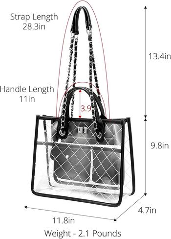 حقائب شفافة للنساء، محفظة كبيرة الحجم، حقيبة كتف ماسنجر كروس in Kuwait