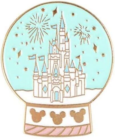 Cartoon creative crystal ball brooch Castle Palace brooch pin Wild clothes badge cute brooch, Metal, no gemstone in Kuwait