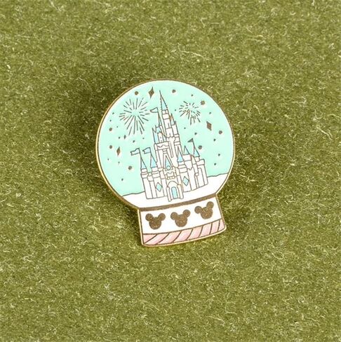 Cartoon creative crystal ball brooch Castle Palace brooch pin Wild clothes badge cute brooch, Metal, no gemstone in Kuwait