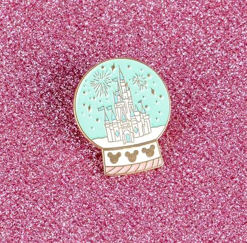 Cartoon creative crystal ball brooch Castle Palace brooch pin Wild clothes badge cute brooch, Metal, no gemstone in Kuwait