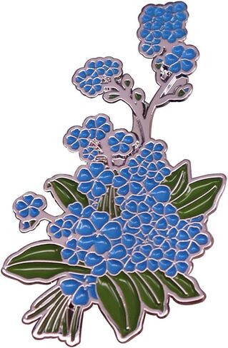 Forget Me Not Brooch Blue Flower Badge Botanical Enamel Brooch Nature Plant Lovers Couple Fashion Accessories for Hats Jackets Cotton Shirts Skirts Canvas Bags, Metal, no gemstone in Kuwait