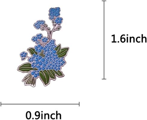 Forget Me Not Brooch Blue Flower Badge Botanical Enamel Brooch Nature Plant Lovers Couple Fashion Accessories for Hats Jackets Cotton Shirts Skirts Canvas Bags, Metal, no gemstone in Kuwait