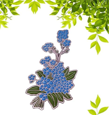 Forget Me Not Brooch Blue Flower Badge Botanical Enamel Brooch Nature Plant Lovers Couple Fashion Accessories for Hats Jackets Cotton Shirts Skirts Canvas Bags, Metal, no gemstone in Kuwait