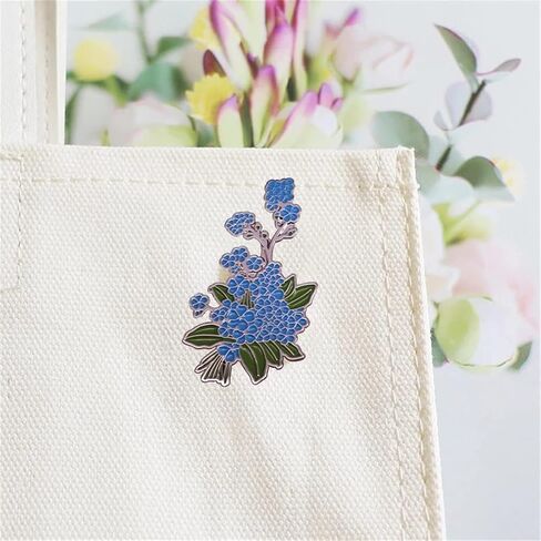 Forget Me Not Brooch Blue Flower Badge Botanical Enamel Brooch Nature Plant Lovers Couple Fashion Accessories for Hats Jackets Cotton Shirts Skirts Canvas Bags, Metal, no gemstone in Kuwait