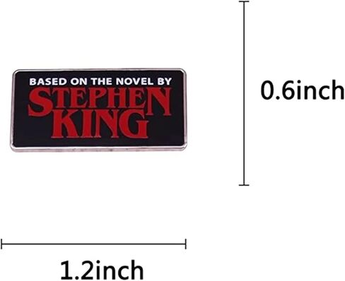BASED ON THE NOVEL BY STEPHEN KING Brooch Horror Suspense Science Fiction American Author Badge Enamel Lapel Pin with Letters Metal Jewelry Gift Suitable for Hat Jacket Canvas Bag, Alloy Steel, no in Kuwait