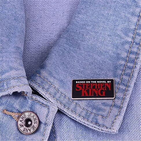 BASED ON THE NOVEL BY STEPHEN KING Brooch Horror Suspense Science Fiction American Author Badge Enamel Lapel Pin with Letters Metal Jewelry Gift Suitable for Hat Jacket Canvas Bag, Alloy Steel, no in Kuwait
