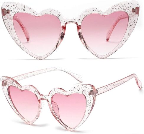 boqopod Clout Heart Shaped Sunglasses Goggles Vintage Cat Eye Mod Style Retro Kurt Cobain Glasses in Kuwait