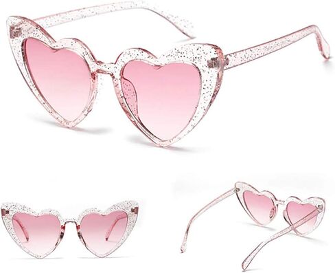 boqopod Clout Heart Shaped Sunglasses Goggles Vintage Cat Eye Mod Style Retro Kurt Cobain Glasses in Kuwait
