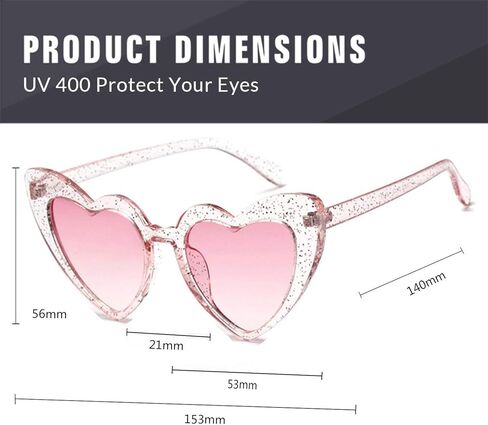boqopod Clout Heart Shaped Sunglasses Goggles Vintage Cat Eye Mod Style Retro Kurt Cobain Glasses in Kuwait