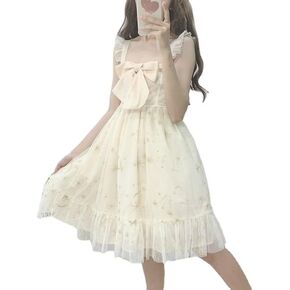 BXSM Japanese Lolita Five-Pointed Star Lace Short Sleeve Dress in Saudi Arabia