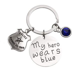 Infinity Collection Police Keychain, My Hero Wears Blue Police Keychain, Police Wife, Girlfriend Keychain, Handcuff Keychain, Gift for Police Officers & Police Wives in Kuwait