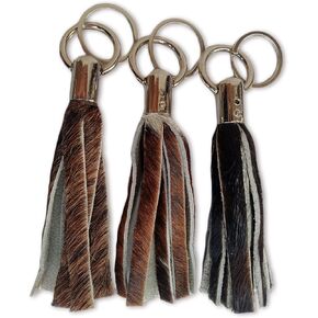 Cow Keychain - Tassel Key Ring & Keychain Holder for Men & Women | DIY Cow Hide Hair On Key Chain Multipurpose Use