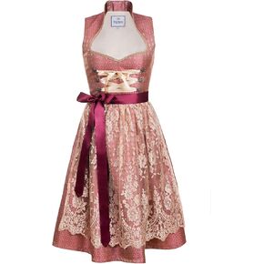 Bavarian Women's Designer Midi Dirndl Diana Dress 2-Pieces + Apron Size US2-US22
