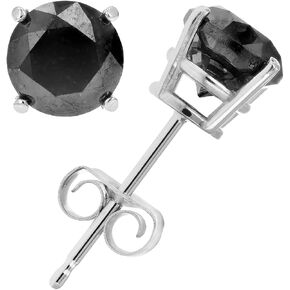 Vir Jewels 3 cttw Black Diamond Stud Earrings .925 Sterling Silver Round with Push Backs in Saudi Arabia