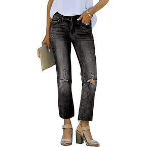 Necooer Womens Flare Jeans Classic Stretch Raw Hem Flare Bell Bottom Denim Jeans Pants
