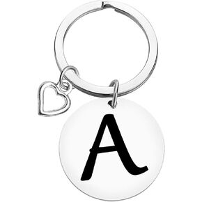 Letter Keychain Creative Design Keychain Stainless Steel Keyring for Women Men