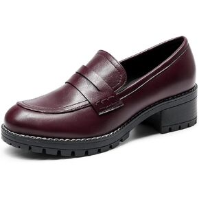 DREAM PAIRS Womens Loafers, Slip On Platform Chunky Penny Heeled Loafers for Women Dressy and Work, Womens Business Casual Shoes