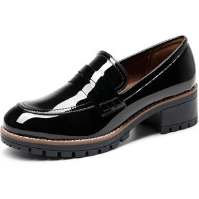 DREAM PAIRS Womens Loafers, Slip On Platform Chunky Penny Heeled Loafers for Women Dressy and Work, Womens Business Casual Shoes