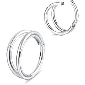 حلقات الأنف من JeryWe - حلقات أنف مزدوجة من الفولاذ الجراحي 316L 16 جرام مفصلات CZ محارة ثقب المجوهرات حلقات الشفاه الفرس الحاجز الغضروف حلق هيليكس روك تراغوس دايث 8 مم/10 مم in Kuwait