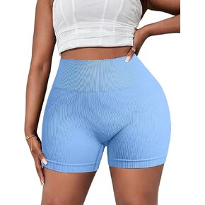 Women's Plus Size Athletic Yoga Shorts High Waist Seamless Workout Gym Leggings