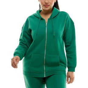 Derek Heart Oversized Zip-up Hoodie with Drop Shoulder and Kangaroo pocket, Boyfriend fit