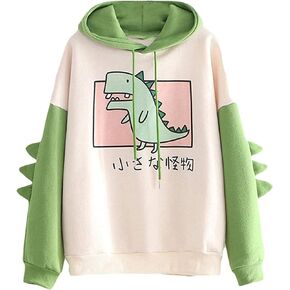 Blamplud Dinosaur Hoodie Cute Kawaii Pullover Hooded Sweatshirt For Womens Teengirls