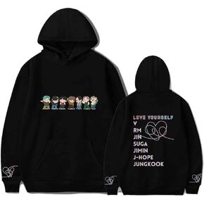 Lilico Love Yourself Hoodie Women's Girls' Sweatshirt Jungkook Suga V RM Casual Pullover Long Sleeve Top with Pockets