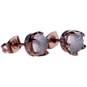 Opal Stud Earrings in 14K Rose Gold